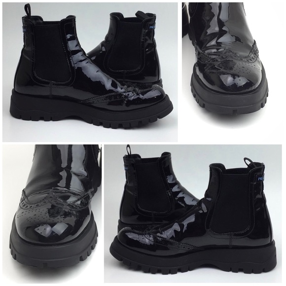 PRADA  Chelsea  patent leather Boot sz 7.5 - Picture 7 of 8